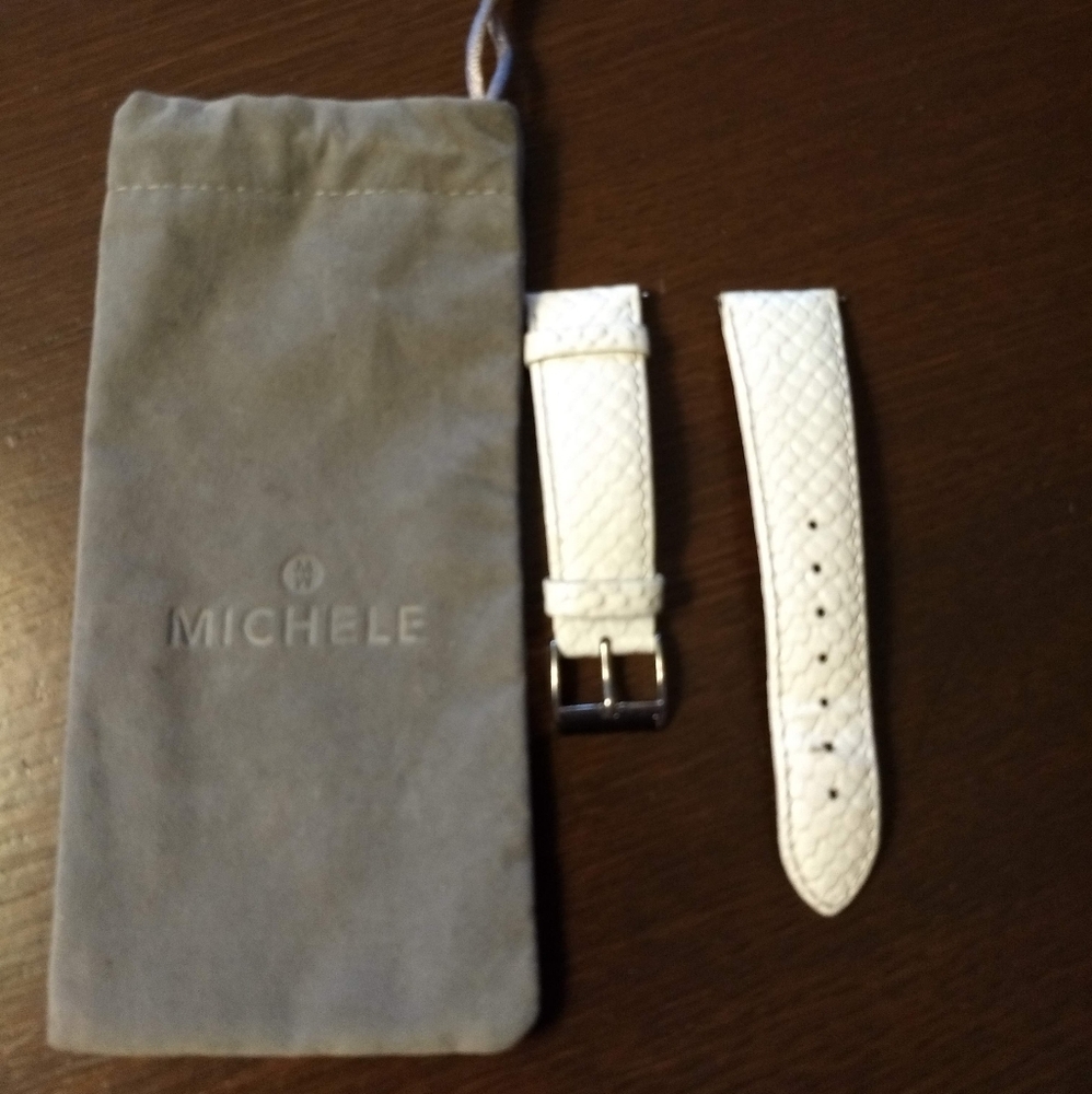 Michele white leather band 20M reg